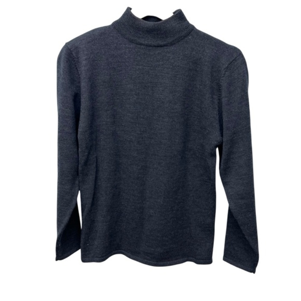 Meeting Street Ladies Charcoal Gray Turtleneck Sweater 100% Merino Wool Size M